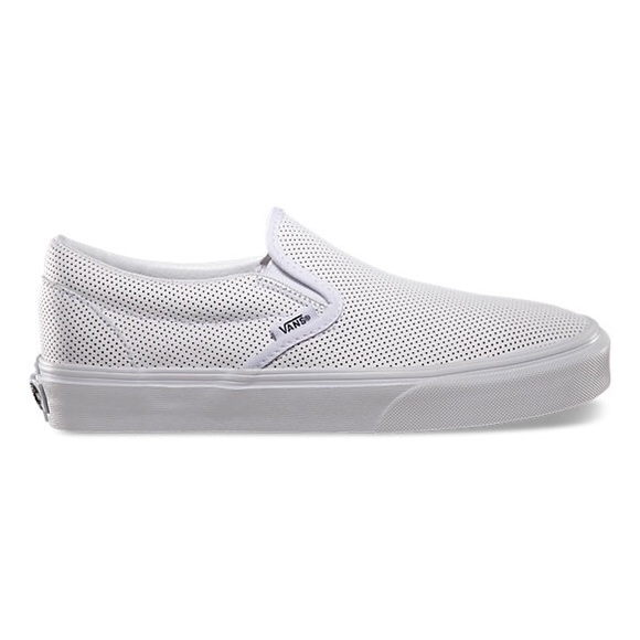 white leather vans trainers